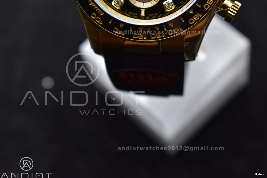 Strap SH4131 1:1 Daytona QF Oysterflex Diamonds V6 Black Best YG Dial on Edition (Weighted) 126518 0403